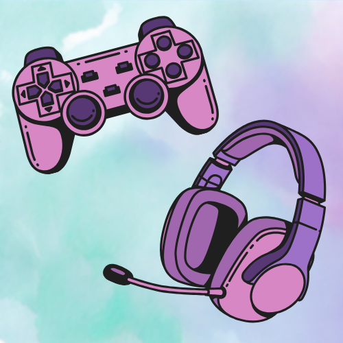 A gaming controller and headset